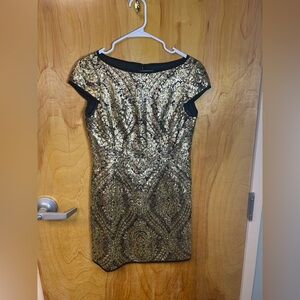 Elegant Gold and Black Dress